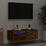 vidaXL TV-kapp LED-valgustusega, suitsutatud tamm, 75x35,5x25 cm | 860233 | 8721158663467