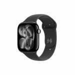 Apple Watch Series 11 GPS + Cellular 46mm Jet Black Aluminium Geh&auml;use mit Sport Band (black) - S/M | MFC24ZR/A | 0195950630770