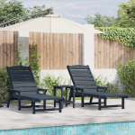 Aiam&ouml;&ouml;bli komplekt vidaXL 3 osa Navy Blue HDPE, P&auml;evitustool vidaXL Navy Blue 53x162x98.5 cm HDPE, Abilaud vidaXL Navy Blue 38x38x46 cm HDPE | 3335855 | 8721158902405