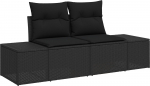 vidaXL 6-osaline aiam&ouml;&ouml;bli komplekt pol&uuml;rotangist koos patjadega Black | 3357906 | 8721288381095