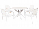 Zestaw ogrodowy dla 4 os&oacute;b MALETTO/BUSSETO Metal White | 510776 Bel | 4255664878205