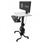 Ergotron WorkFit-C Miejsce pracy stojąco-siedzące Dual HD W&oacute;zek do 61cm 24 cale wyświetlacze 14,7kg.Anhebung bis 63cm VESA 75x75 100x100mm | 24-214-085 | 698833015898