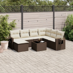 vidaXL 8-osaline aiam&ouml;&ouml;bli komplekt patjadega Brown | 3220512 | 8721012928640