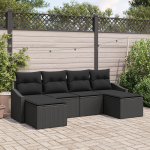 vidaXL Aiam&ouml;&ouml;bli komplekt 6-osaline Black pol&uuml;rotang | 3346833 | 8721158964199