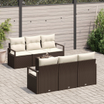 vidaXL 7-osaline aiam&ouml;&ouml;bli komplekt patjadega Brown pol&uuml;rotang | 3354937 | 8721288352088