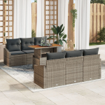 vidaXL 7-osaline aiam&ouml;&ouml;bli komplekt koos patjadega hall rattan akatsia | 3349782 | 8721158998965
