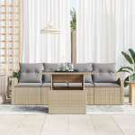 vidaXL Aiam&ouml;&ouml;bli komplekt 5-osaline koos patjadega Beige pol&uuml;rotang | 3357283 | 8721288374868