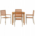vidaXL Aiam&ouml;&ouml;bli komplekt, 5 osa, beige, pol&uuml;rattanist ja akaatsiast | 3365516 | 8721288456359