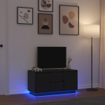 vidaXL Szafka RTV z oświetleniem LED Black Dąb 100x41x50 cm | 861410 | 8721158703293
