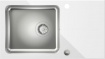 Zlewozmywak Steiner Hugh 111 komora stalowa z białym blatem szklanym | 70134910 | 5903242533006