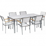 Beliani Dārza komplekts stikla galds ar marmora efektu un 6 krēsli White COSOLETO/GROSSETO | 419309 Bel | 4255664840684