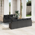 vidaXL Zestaw sofa ogrodowa 8-częściowy Charcoal Rattan, Poliester | 3357686 | 8721288378897