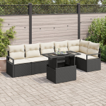 Zestaw Sofy Ogrodowej 7 elementowy z Poduszkami Black Polirattan | 3348833 | 8721158989475