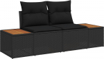 vidaXL 7-elementowy zestaw sofy ogrodowej z poduszkami Black polirattan akacja | 3348129 | 8721158982438