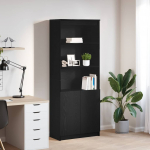 vidaXL Komoda czarna dąb 70x35x180 cm Drewno klejone | 3328472 | 8721158713223