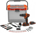 Black+Decker Akku-Schlagbohrschrauber BCKSB04, 18Volt (orange/Black, 2x Li-Ionen Akku 1,5Ah, Aufbewahrungsbox, 78-teiliges Zubeh&ouml;r-Set) | BCKSB04-QW | 5035048751206