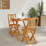 vidaXL 3-osaline kokkupandav bistroo komplekt kerge akatsiapuidust | 4105509 | 8721158784810
