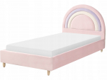 Beliani Lastevoodi Tęcza veluur LANDEILLAU 90 x 200 cm Pink (621667) | 621667 | 4069605021892