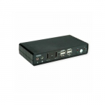 ROLINE Dwugłowicowy przełącznik KVM HDMI 4K@60Hz, 2 komputery, DP/HDMI, audio, z 2-portowym koncentratorem USB 2.0 | 14.01.3047 | 7630049634794
