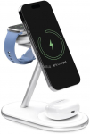 Juhtmevaba laadija 3-&uuml;hes Puro Mag Station Qi2 MagSafe &uuml;hilduv - white | 8018417500398 | 8018417500398