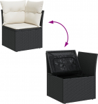 vidaXL 7 Częściowy Zestaw Sof Ogrodowych z Poduszkami Black Polirattan | 3354606 | 8721288348777