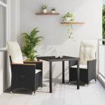 vidaXL Aiam&ouml;&ouml;bli komplekt 5-osaline pol&uuml;rotangist, patjadega, Black | 3379605 | 8721288645258