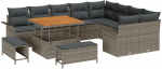 vidaXL 12-osaline aiam&ouml;&ouml;bli komplekt patjadega hall rattan akaatsia, 3-osaline s&ouml;&ouml;gikomplekt patjadega hall rattan akaatsia, kaheistmeline aiam&ouml;&ouml;bel patjadega hall rattan | 3362168 | 8721288422873