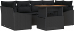 vidaXL 7-osaline aiam&ouml;&ouml;bli komplekt patjadega Black pol&uuml;rotang | 3358529 | 8721288387325