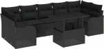 8-osaline vidaXL aiam&ouml;&ouml;bli komplekt pol&uuml;rotangist koos patjadega Black | 3357156 | 8721288373595