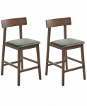 Beliani Komplekt 2 baaritooli ISANTI Puit Dark brown/ Green | 682124   Bel | 4069605055170