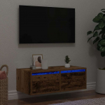 vidaXL TV-kapp LED-valgustusega, vana puit, 75x35,5x25 cm | 860236 | 8721158663498