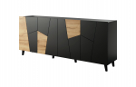 ETNA chest of drawers 200x42x82 black matt + oak craft | ETNA KOM200 CR | 5903815008061
