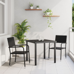 vidaXL 3-osaline s&ouml;&ouml;gitoa komplekt must pol&uuml;rotang | 3380036 | 8721288649560