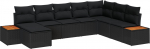 vidaXL 8-osaline aiam&ouml;&ouml;bli komplekt padjadega Black tehnorott Acacia | 3348144 | 8721158982582