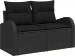 vidaXL 6-osaline aiam&ouml;&ouml;bli komplekt patjadega Black pol&uuml;rotang | 3357366 | 8721288375698
