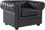 Beliani Fotel sk&oacute;rzany Black CHESTERFIELD | 3470 | 4260580933594