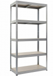 Case4life Work>it&reg; regał stalowy z 5 p&oacute;łkami drewnianymi ocynkowany 1800&times;900&times;450 mm | 58502 | 5708614585023