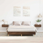 Voodiraam ilma madratsita, pruun tamm, 140 x 200 cm, tehispuit