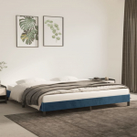 Voodiraam ilma madratsita tumesinine 200x200 cm samet