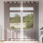 Voile kardinad r&otilde;ngastega 2 tk pruun 140x225 cm