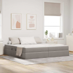 Voodi hoiukohaga ja madratsiga pruunikashall 200 x 200 cm