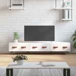 Telerikapp, valge, 150 x 36 x 30 cm, tehispuit