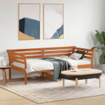 P&auml;evavoodi ilma madratsita, vahapruun, 75x190 cm, m&auml;nnipuit