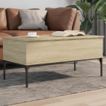 Kohvilaud, sonoma tamm, 100x50x45 cm, tehispuit ja metall
