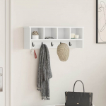 Seinale kinnitatav riidepuu valge 75 x 16 x 26 cm tehispuit