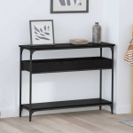 Konsoollaud riiuliga must tamm 100 x 29 x 75 cm tehispuit