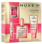 Nuxe Prodigieux Floral kinkekomplekt: parf&uuml;&uuml;mvesi 15 ml + keha-, n&auml;o- ja juukse&otilde;li 100 ml + du&scaron;igeel 100 ml + l&otilde;hnak&uuml;&uuml;nal 70 g