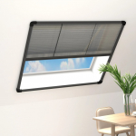 Plisseeritud putukav&otilde;rk aknale alumiinium antratsiit 120x120 cm