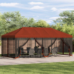 Paviljon k&uuml;lgseinadega 6 x 3 m terrakota pol&uuml;ester ja teras 190