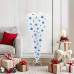 Tehisj&otilde;ulupuu koos 150 led-iga valge 120 cm pvc ja teras